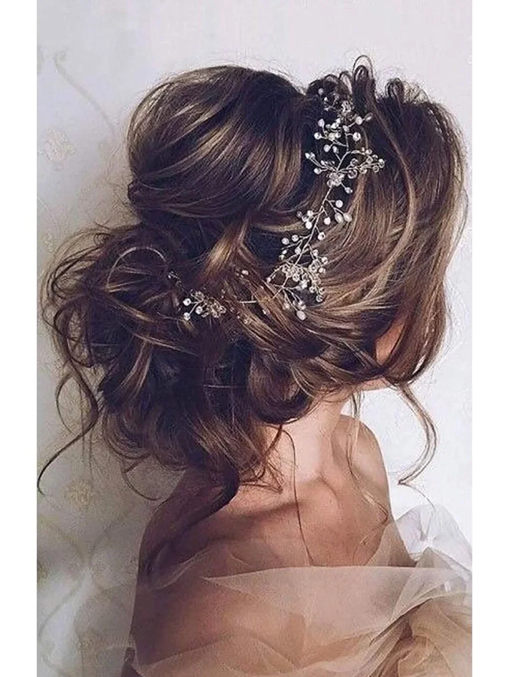 Bridal bride hair jewelry pins rhinestones pearls faux